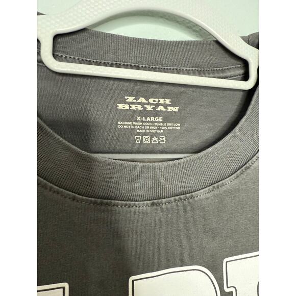 Zach Bryan Burn Burn Burn tour big spell out grey graphic t-shirt - Picture 5 of 6